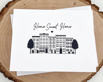 Housewarming Card | Greeting Card | Home Sweet Home Card | New Apartment Card | City Housewarming Card