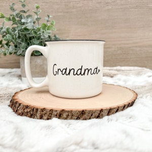Custom Grandparent Mug | Cursive Font | 18oz | Dishwasher Safe | Microwave Safe | camper style mug | custom word