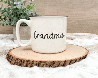 Custom Grandparent Mug | Cursive Font | 18oz | Dishwasher Safe | Microwave Safe | camper style mug | custom word