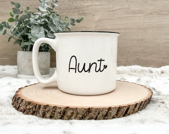 Custom Aunt and Uncle Mug | Cursive Font | 18oz | Dishwasher Safe | Microwave Safe | camper style mug | custom word