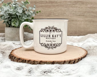 Logo Mug | 18oz | Dishwasher Safe | Microwave Safe | camper style mug | small business logo mug