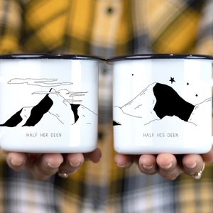 Nikkah Gift | Islamic Wedding Gift | Muslim Wedding Gift | Half His Deen, Half Her Deen Mugs | Custom Mr and Mrs Mugs | Engagement Gift Box