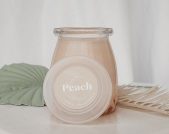 Peach boba candle