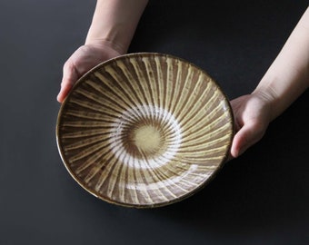 22cm / Koishiwara Pottery | Hakeme Design Plate | Japanese Tableware