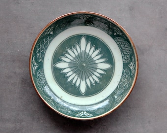 13,2 cm / Ancienne petite assiette INBAN | Porcelaine japonaise antique | Graphique japonais | Plat rétro