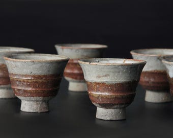 Vintage Sake Cup | Hagi Yaki | Japanese Authentic Pottery