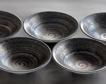 16 cm / Silberglasierte Keramikschale | Japanisches Geschirr