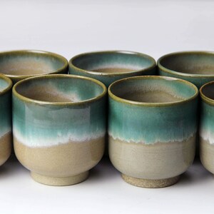 Agano Tea Cup | Green Yunomi | Japanese Pottery | Tea ware