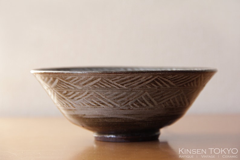 1001 Mishima Chawan Vintage Ceramic Chawan Cup Matcha Chawan Handmade Green Tea bowl glaze wheel thrown #C