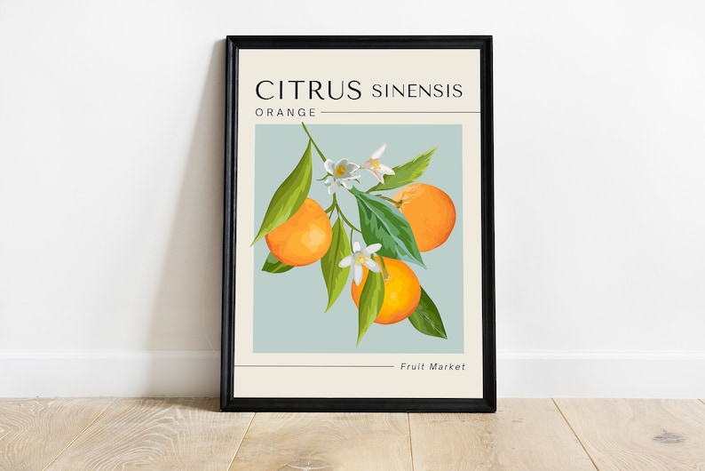Set of 3 Citrus Fruits Poster Printable Lemon Orange Lime Minimalist