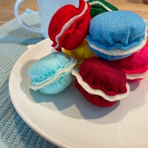 Felt Macarons | Felt Play Food | Felt Cookies | Handmade Felt Food | Imaginative Play Food | Play Kitchen Food