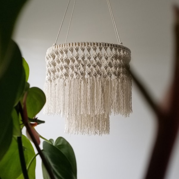 Macrame Hanging Chandelier | Ceiling Decor | Hanging Pendant