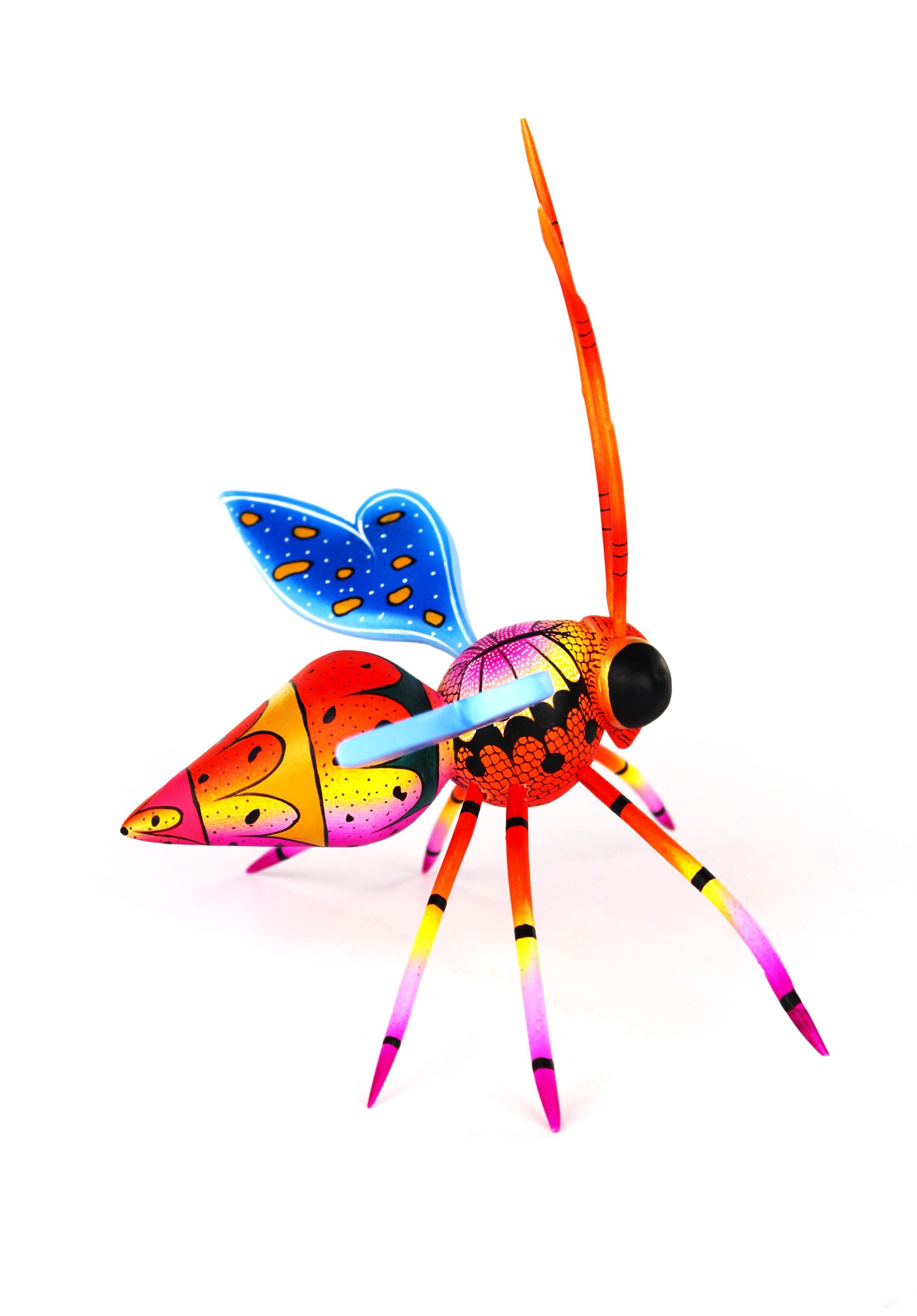 Oaxaca Wood Carving Awesome Bee Insect by Victoria Blas Oaxacan Mexican Folk Art Alebrije Oaxaca Mexico