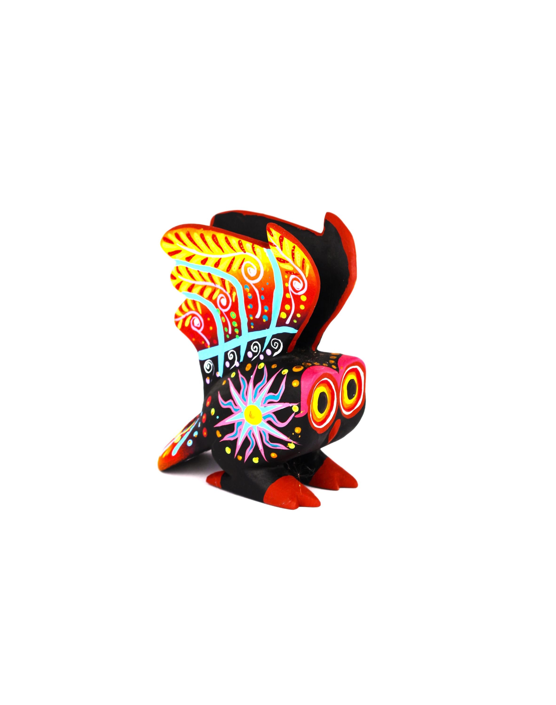 Oaxacan Wood Carving One Piece Owl in Flight Alebrije by Margarita Sosa Mexican Folk Art Oaxaca Mexi