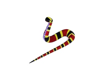 Oaxacan Wood Carving Curving Coral Snake Serpent by Javier Blas Mexican Folk Art Alebrije Oaxaca Mexico