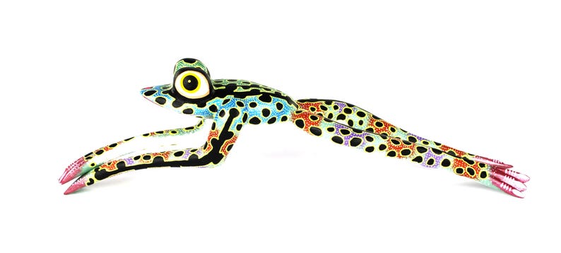 Oaxacan Wood Carving Leaping Frog Alebrije by David Adrian Blas Mexican Folk Art Oaxaca Mexico image 9