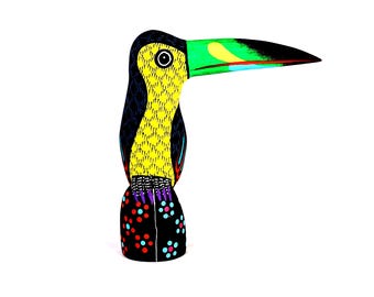 Oaxaca Wood Carving Gorgeous Toucan Bird Alebrije by Javier Blas Mexican Folk Art Oaxaca Mexico