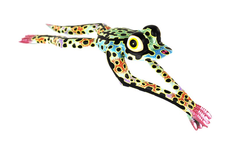 Oaxacan Wood Carving Leaping Frog Alebrije by David Adrian Blas Mexican Folk Art Oaxaca Mexico image 12