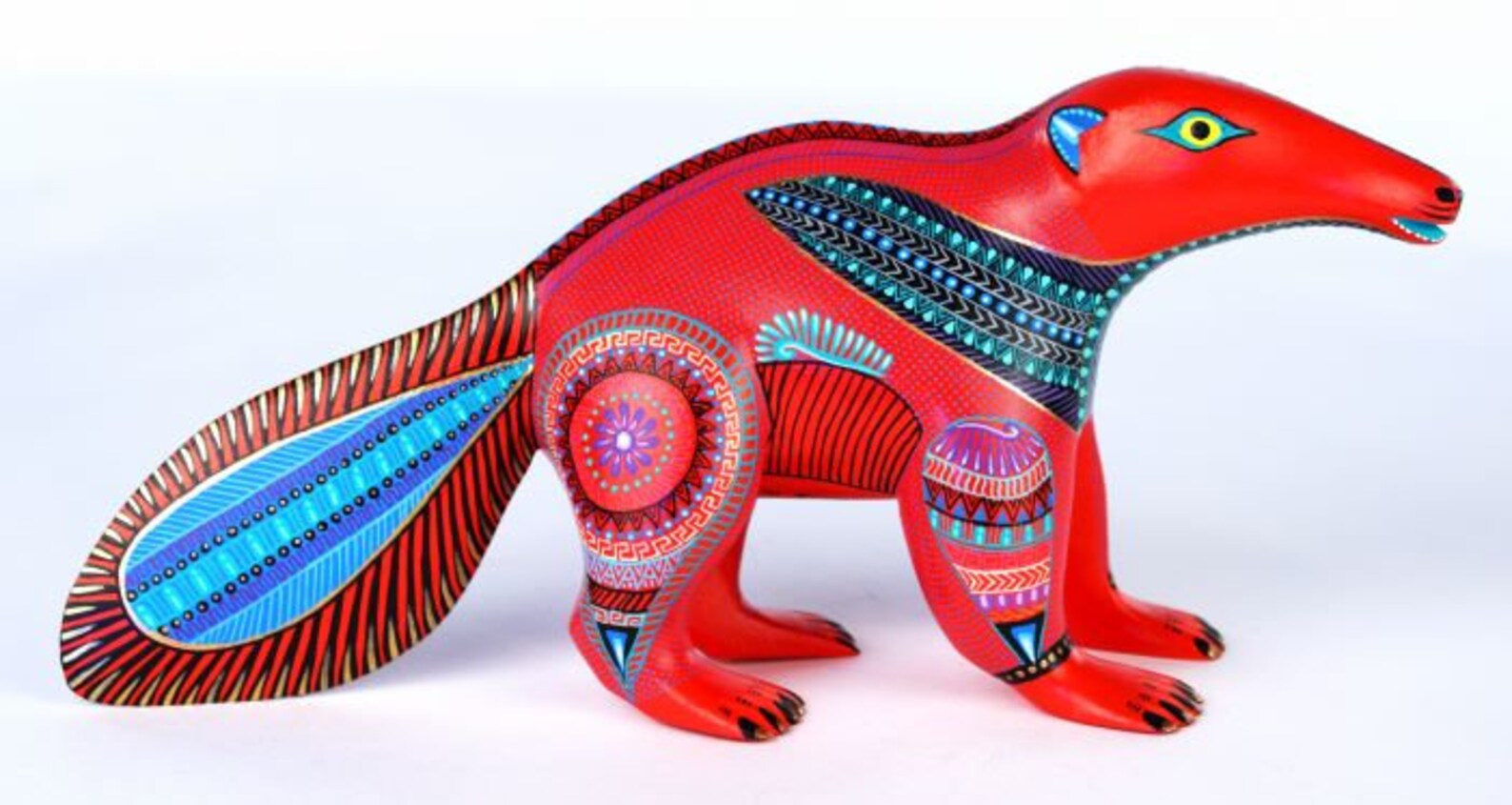 Red Anteater Ant Eater Oaxacan Wood Carving Alebrije by Rene Etsy