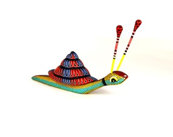 Oaxacan Wood Carving Colorful River Snail Alebrije By David Blas Mexican Folk Art Oaxaca Mexico