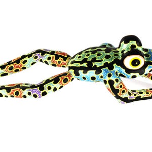 Oaxacan Wood Carving Leaping Frog Alebrije by David Adrian Blas Mexican Folk Art Oaxaca Mexico image 5