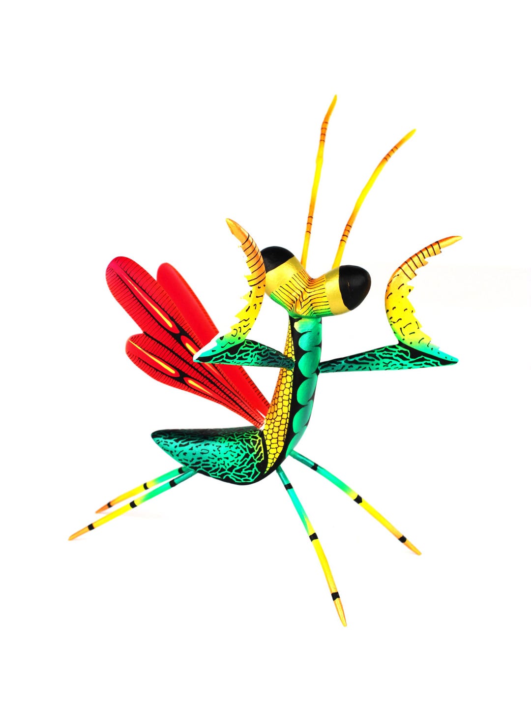 Oaxaca Wood Carving Lucky Praying Mantis Insect by Victoria Blas ...
