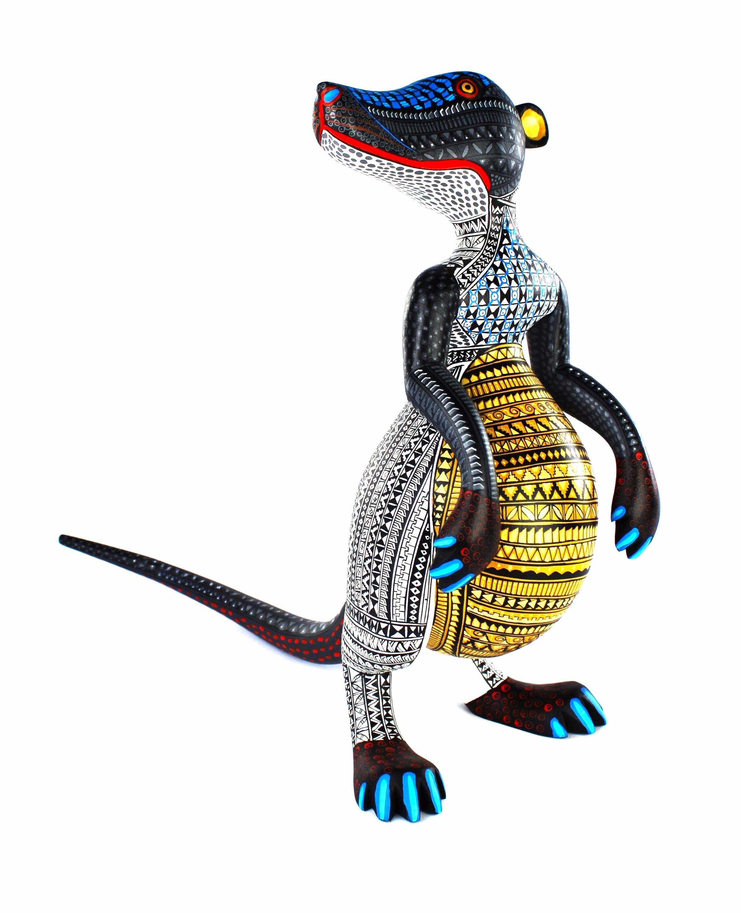Oaxacan Wood Carving Museum Quality One Piece Meerkat Alebrije