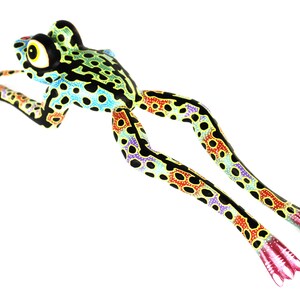 Oaxacan Wood Carving Leaping Frog Alebrije by David Adrian Blas Mexican Folk Art Oaxaca Mexico image 8