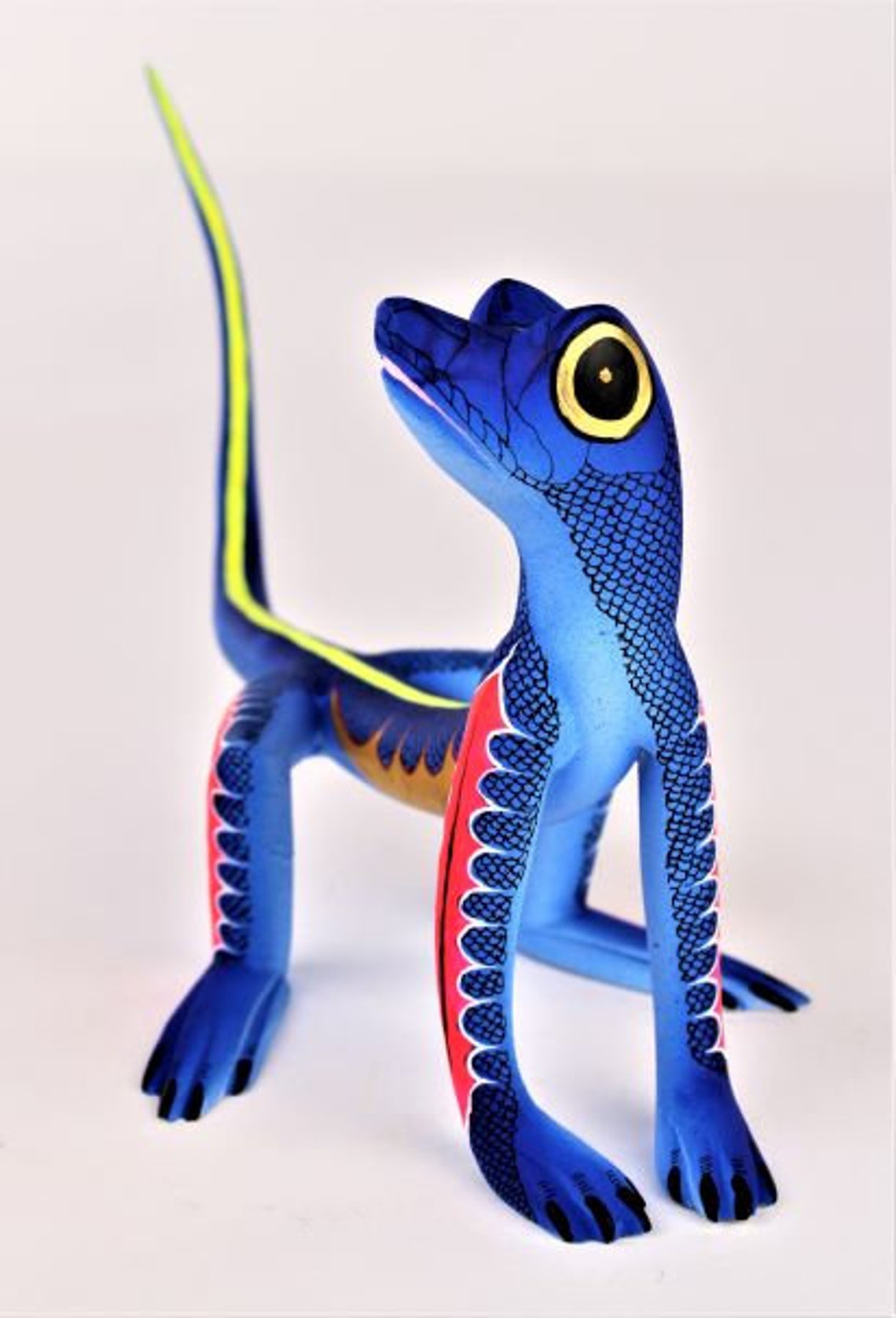 Oaxaca Wood Carving Green Gecko Lizard Salamander by Hilario | Etsy