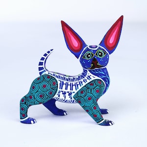 Oaxaca Wood Carving Alebrije Chihuahua Dog by Juventino Melchor Mexican Folk Art Oaxaca Mexico