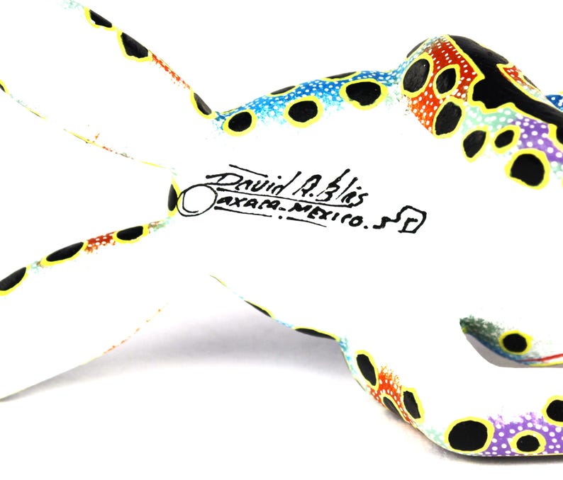 Oaxacan Wood Carving Leaping Frog Alebrije by David Adrian Blas Mexican Folk Art Oaxaca Mexico image 13