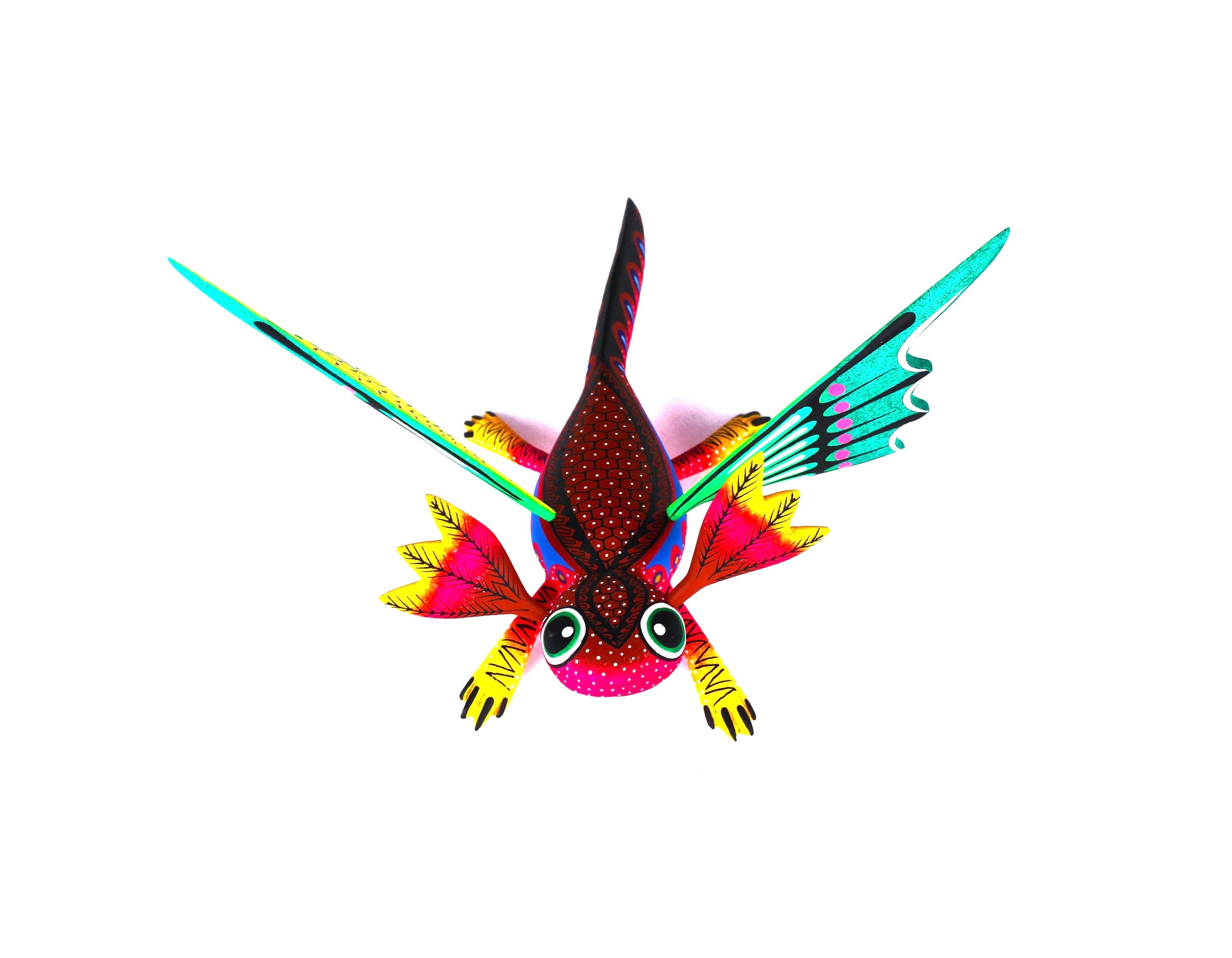 Oaxaca Wood Carving Aquatic Axolotl Salamander by Javier Blas