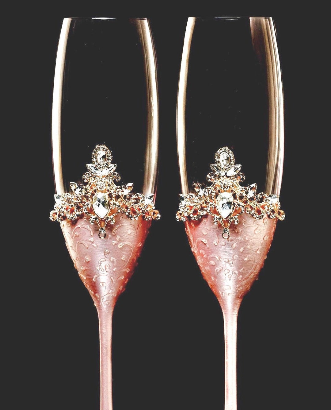 Personalized Blush Pink Glasses White Gold Decor and Clear Etsy