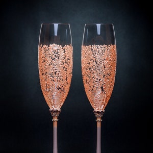 Rose Gold Hochzeit Gläser Rose Gold Sektgläser Sektgläser Braut Bräutigam Geschenk Brautparty Valentinstag Geschenk Sweet 16 Dekoration