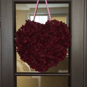 Floral Wreath Heart Burgundy Front Door by Hydrangea Valentine’s Day Decor Valentine’s Day Wreath Valentine’s Day Decor Wedding Wreath Decor