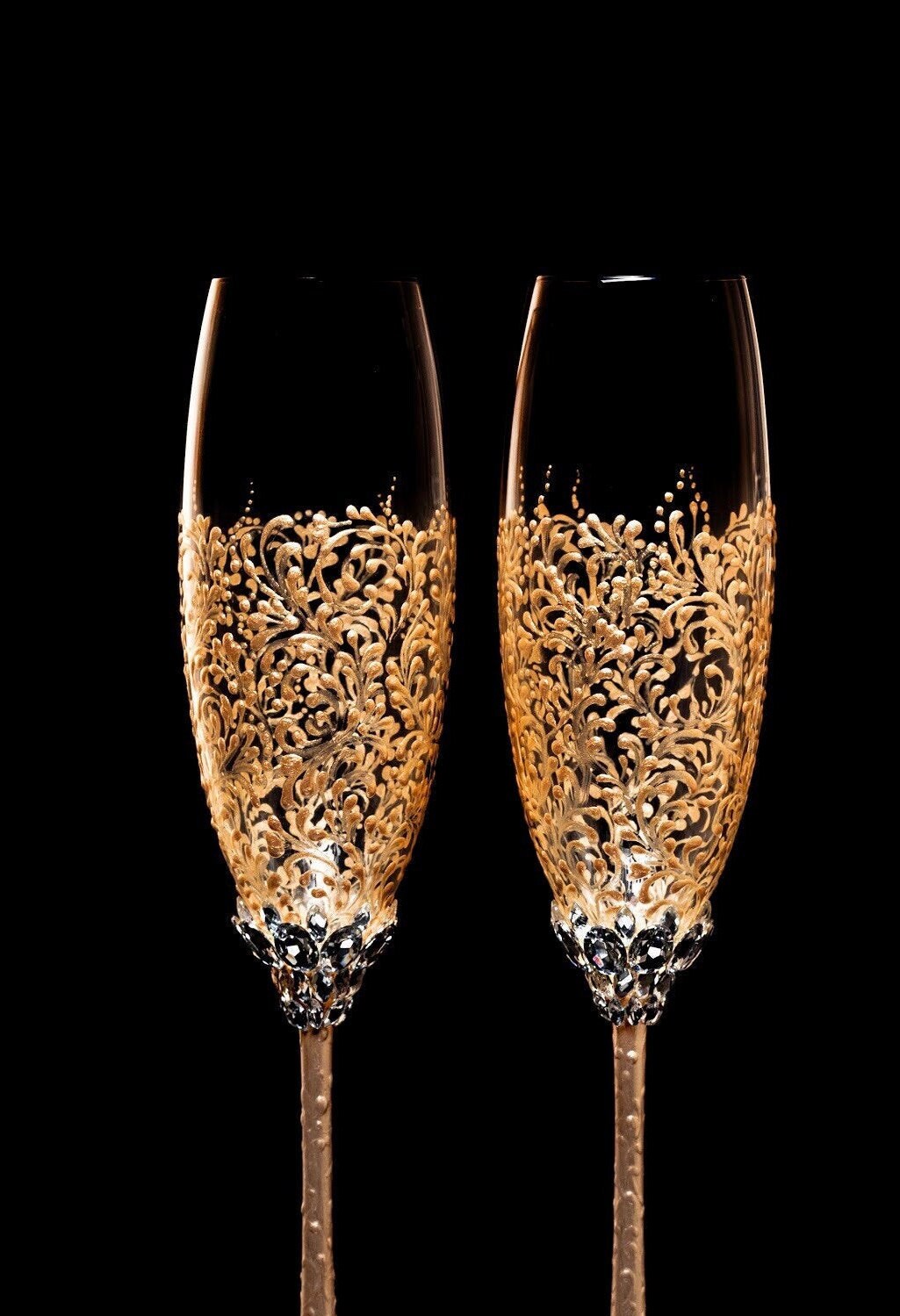 Gold Wedding Glasses Engraving Glasses Wedding Flutes Gold Etsy