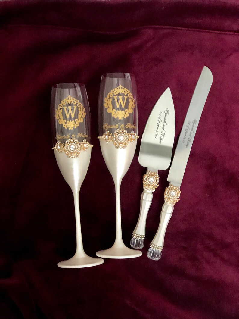 Wedding Flutes & Serving Set-Silver-803