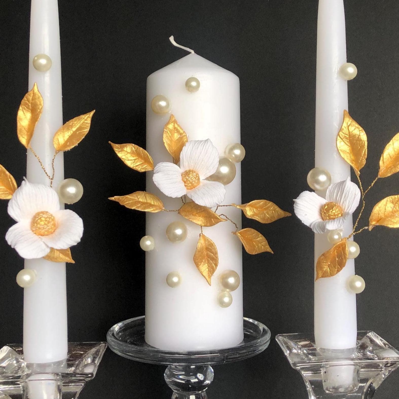 Personalized 3D Floral Unity Candle Set