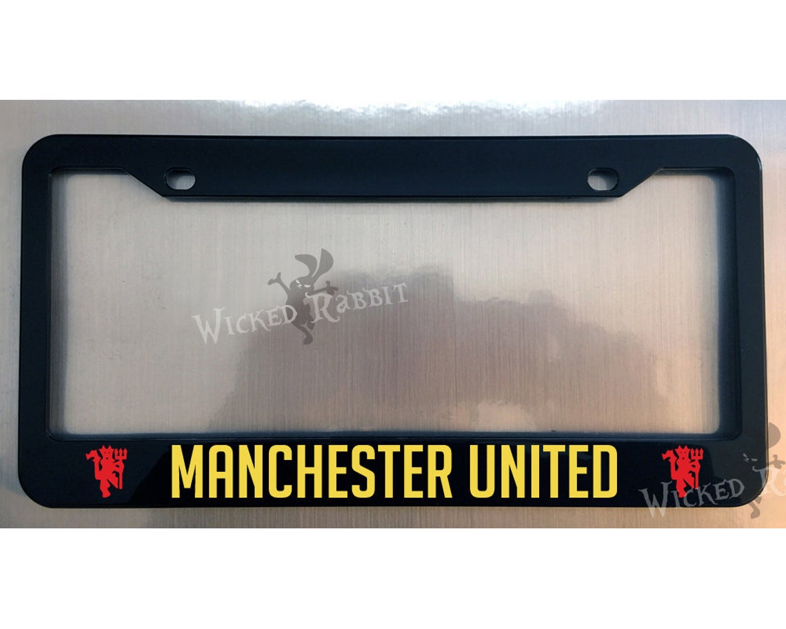 Manchester United Glossy Black License Plate Frame Etsy