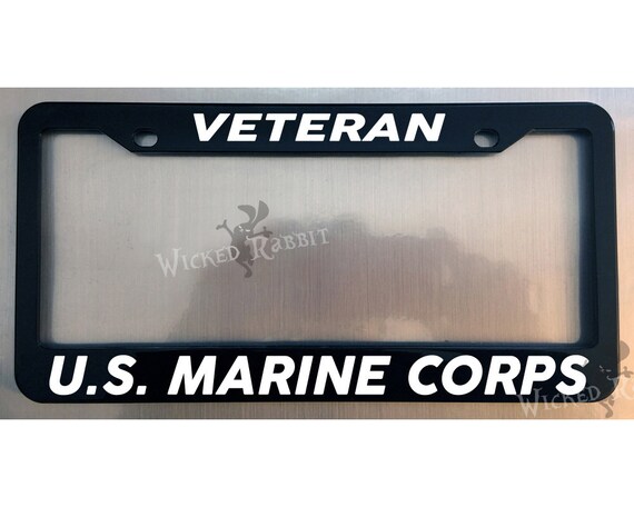 Marine Corps Marines Veteran Military License Plate Frame Holder Black U.S