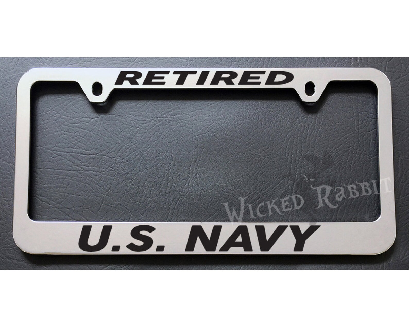 RETIRED U.S. NAVY Chrome License Plate Frame Etsy