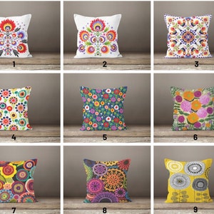 Abstract Flower Cushion Cover/Multicolored Throw Pillow/Floral Pillow Cover/Living Room Decor/Housewarming Flower Throw Pillow Top