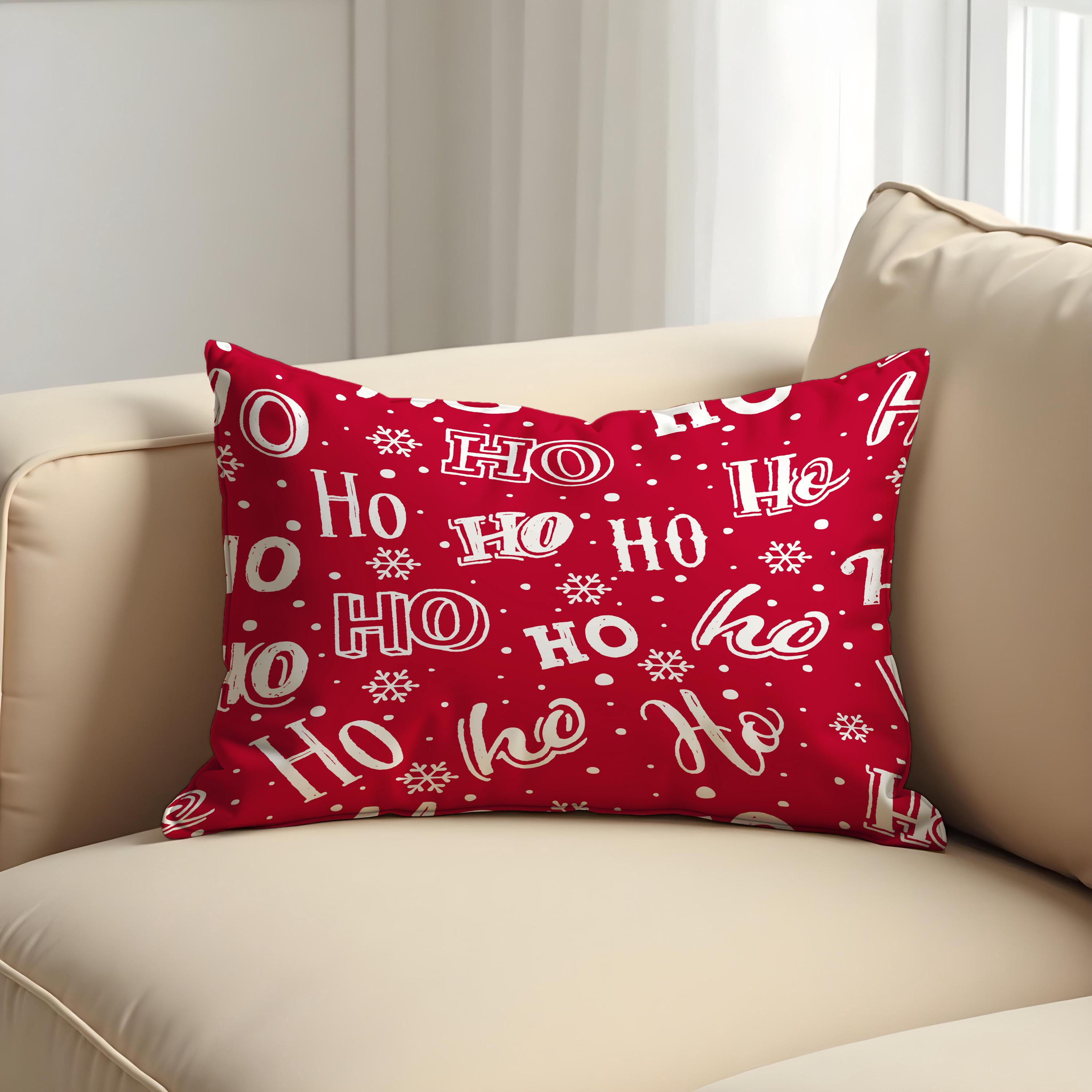 1 pèce Housse de coussn lombare de sapn de Noël en ln pour l'hver - décoraton de fête de