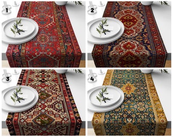 Rug Table Runner/Carpet Design Table Cover/Turkish Kilim Runner Rug/Auntentic Rug Table Runner/Farmhouse Style Geometric Southwest Runner