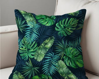 Tropisches Blatt Kissenbezug, Dunkelgrner Dschungel Monstera Kissenbezug,  Botanische & Boho Wohnkultur, Amazon Forest Wohnzimmer Dekoration - Etsy.de