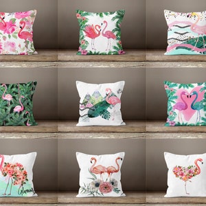 Flamingo Cushion Cover|Animal pillow case|Botanical cover|Home Decor Cushion Case|Gift for her cushion|Handmade material