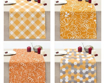 Chemin De Table Orange, Dessus De Table Géométrique Automne, Nappe