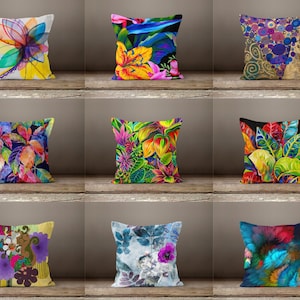 Exotic Cushion cover|Multi color pillow case|Flower living room pillow cover|Floral Cushion Case|Gift for her|Handmade material