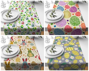 Runner da tavolo pasquale/Decorazione da tavolo a forma di coniglio/Tovaglia con uova/Decorazione da tavolo pasquale/Regalo per lei/Materiale fatto a mano