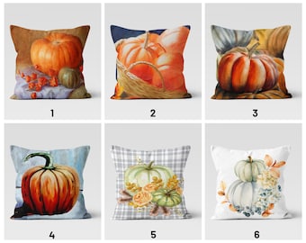 Halloween Pumpkin Throw Pillow Cover/Pumpkin Painting Pillow Case/Fall Trend Pillow Cover/Housewarming Autumn Cushion/Home Decor